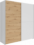 Riidekapp Time 2, valge v./puidu v./artisan oak v., 59 cm x 170.3 cm x 190.5 cm