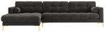 Nurgadiivan Cosmopolitan Design Bali Bluvel 18, kuld v./tumehall v., vasak, 185 x 293 cm x 75 cm