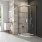 Du&scaron;ikabiin Ravak Blix BLCP4-80 3B240U00Z1, aluseta, 80 cm x 80 cm x 190 cm, l&auml;bipaistev v./karastatud