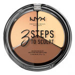 Kontuuripaletid NYX Professional Makeup 3 Steps To Sculpt Face Sculpting Palette, pruun v., light, 5 g