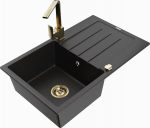 K&ouml;&ouml;givalamu koos kraaniga Mexen Bruno Telma, graniit, 79.5 cm x 49.5 cm x 20 cm, metallic black/silver