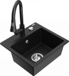 K&ouml;&ouml;givalamu koos kraaniga Mexen Milo Elia, graniit, 43.5 cm x 41 cm x 17.1 cm, must/kroom