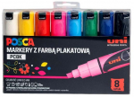 Universaalne markerite komplekt Posca PC-8K, &uuml;hepoolsed, sinine v./valge v./must v., 8 tk