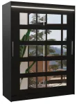 Riidekapp ADRK Murani LED, must v., 58 cm x 150 cm x 200 cm, peegliga
