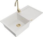 K&ouml;&ouml;givalamu koos kraaniga Mexen Leo, vaik/graniit, 90 cm x 50 cm x 19 cm, valge