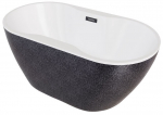 Vann, teisaldatav Besco Navia Glam Graphite, 160 cm x 80 cm x 60 cm, ovaalne, grafiit