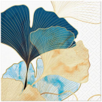 Pabersalvr&auml;tikud Paw Decor Collection Stylish Ginko Accents, 25 cm x 25 cm, sinine v./kuldne v./pruunikas v., 20 tk