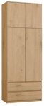 Riidekapp SS-90, artisan oak, 50 cm x 90 cm x 240 cm, 2 tk
