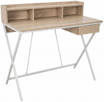 Kirjutuslaud ja riiul Akord Furniture Factory Flexo, 50 cm x 100 cm, 89.5 cm, valge v./sonoma tamm v.