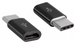 Adapter Akyga AK-AD-46 USB 2.0 C male, Micro USB 2.0 B male, must v.