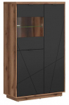 Vitriinkapp Forn, pruun v./must v., 42.5 cm x 94 cm x 157 cm
