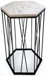 Kohvilaud Kalune Design Cetrus Marmo, valge v./hall v., 40 cm x 35 cm x 62 cm