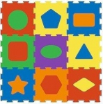 Matt beebidele - pusle Smily Play Foam Mat Shapes, 33 cm x 33 cm, 9 tk, mitmev&auml;rviline