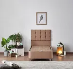 Voodi &uuml;hekohaline Kalune Design Helen, 120 x 200 cm, hele pruun v., madratsiga