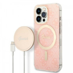 Telefonikorpuse ja laadija komplekt Guess GUBPP13LH4EACSP, Apple iPhone 13 Pro, roosa