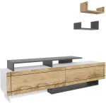 TV-laud Kalune Design Tammy, antratsiit v./tamm v./valge v., 36.8 cm x 180 cm x 54 cm