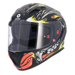 Mootorratta kiiver Shiro Rapaz, M (57-58 cm), must/punane/kollane