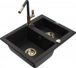 K&ouml;&ouml;givalamu koos kraaniga Mexen Carlos Flora, graniit, 58.2 cm x 47.5 cm x 17.7 cm, must/kollane