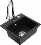 K&ouml;&ouml;givalamu koos kraaniga Mexen Milo Elia, graniit, 43.5 cm x 41 cm x 17.1 cm, h&otilde;be/must