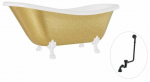 Vann, teisaldatav Besco Otylia Glam, 160 cm x 77 cm x 69.5 cm, ovaalne, kuldne/valge