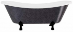 Vann, teisaldatav Besco Amelia Glam, 190 cm x 77 cm x 69 cm, ovaalne, must/grafiit