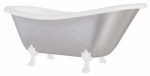 Vann, teisaldatav Besco Otylia Glam, 160 cm x 77 cm x 68.5 cm, ovaalne, valge/h&otilde;be