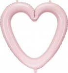 Fooliumist &otilde;hupall erikujuga PartyDeco Heart, heleroosa v.