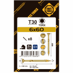 Puidukruvi, universaalsed Forte Tools, 6 x 60 mm, kollane v., 8 tk