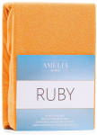 Voodilina Restilo Ruby, oranž, 140 x 200 cm, kummiga