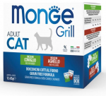 Kassi m&auml;rgtoit Monge Adult Cat Grill, lambaliha/k&uuml;&uuml;likuliha, 0.085 kg x 12 tk.