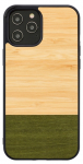 Telefoni &uuml;mbris Man&Wood Bamboo Forest Black for iPhone 12/12 Pro, must v./beež v./roheline v., Apple