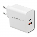 Telefoni laadija Qoltec, USB/USB Type-C, valge v., 65 W