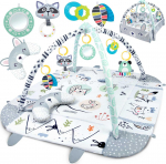 Tegevusmatt Ricokids Rabbit, 110 cm x 100 cm, valge v./hall v.