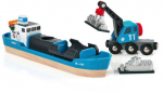 Игрушечные тракторы с аксессуарами Brio World Freight Ship & Crane 33534, mitmev&auml;rviline