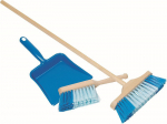 M&auml;ngut&ouml;&ouml;riist, p&otilde;randahari Goki Broom & Brush & Dustpan Set, sinine v./pruun v.