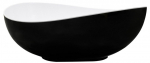 Vann, teisaldatav Besco Siya B&W, 100 cm x 172 cm x 63 cm, ovaalne, valge/must