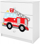 Laste kummut Kocot Kids Babydreams Fire Brigade, valge v., 80 cm x 41 cm x 80.5 cm