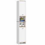 Eraldi seisev vannitoakapp Akord Beti 2D 1W, tamm v./valge v., 28 cm x 32 cm x 180 cm