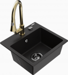 K&ouml;&ouml;givalamu koos kraaniga Mexen Milo Elia, graniit, 43.5 cm x 41 cm x 17.1 cm, kuldne/must