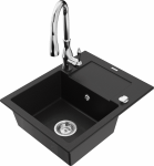 K&ouml;&ouml;givalamu koos kraaniga Mexen Enzo, vaik/graniit, 57.6 cm x 46.5 cm x 17.4 cm, must