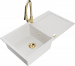 K&ouml;&ouml;givalamu koos kraaniga Mexen Leo, vaik/graniit, 90 cm x 50 cm x 19 cm, valge