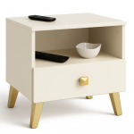 &Ouml;&ouml;kapp Akord Furniture Factory Mobi K-01, kuldne v./valge v., 43 cm x 40 cm x 37 cm