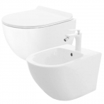 WC-pott, seinapealne Rea Carter Rimless Slim, kaanega, 360 mm x 490 mm
