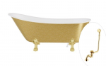 Vann, teisaldatav Besco Olaya Glam, 160 cm x 67 cm x 68 cm, ovaalne, kuldne/valge