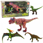 Kujukeste komplekt, dinosaurus Lean Toys Age Of Dinosaurs, 4 tk, mitmev&auml;rviline