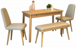 S&ouml;&ouml;gitoa komplekt Kalune Design Vina Mini 01 1005, kreemjasvalge v./tamm v.