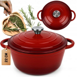 Emailitud malmpott King Hoff Hage, &Oslash;24 cm, 4 l, punane v.