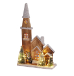 Dekoratsioon Baznīca LED-valgustusega, 43 cm, mitmev&auml;rviline