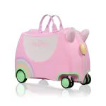 Laste kohver Trunki Glide Ride Una, roosa v./roheline v., 17.6 l, 46 x 21 x 31 cm