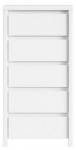 Kummut Kaspian KOM5S, valge v., 112.5 cm x 40.5 cm x 56 cm